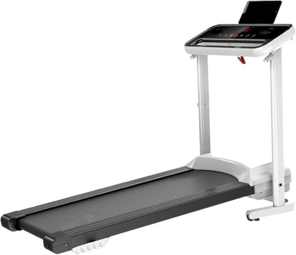 Treadmills Household Electric Treadmill Bluetooth Speakers Mute Fitness Gym Motorized Treadmill (White)