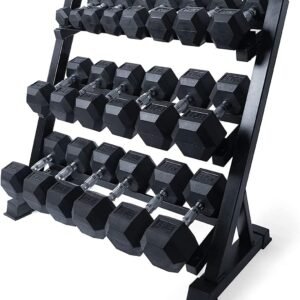 300/350/450/200/210 LB Rubber Hex Dumbbells Set with Optional Dumbbell Rack, Multi Weight Set to Choose, Ideal for Home Gym and Fitness
