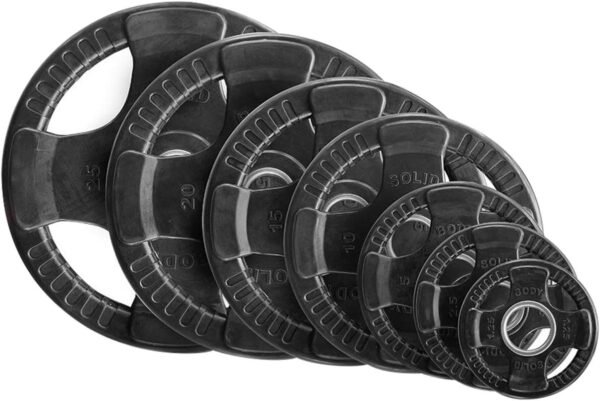 Quad Grip Design Rubber Pe - Weight Pes, Set with Rubber Coating, Dumbbell & Bumper Weights for Barbell - Image 2