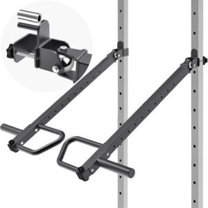 Heavy Duty Adjustable  Lever Arms - 600 lbs , Alloy Steel, Fits 2'' x 2'' and 3'' x 3'' Power Racks with 5/8" or 1" Holes, Home Gym Strength Training, Compatible with 2" s