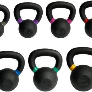 Powder Coated Cast Iron Kettlebell - Powder Coated for Durability, Available in Multiple Weights - Ideal for Strength Training and Conditioning