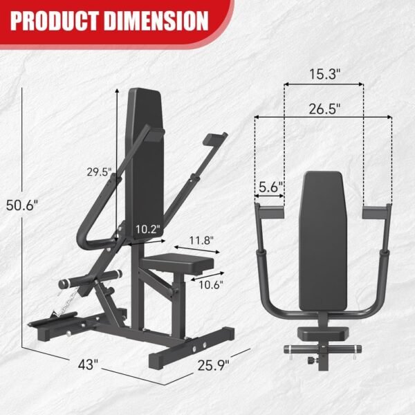 Seated Dip Machine,  Tricep/Bicep Dip Press Machine with Cable Bar & Band g for Biceps Chest Training, Upr Body Push Workout, Hold up to 440LBS - Image 2