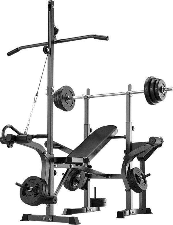 600lbs 6 in 1 Adjustable Weight Bench Set with Leg Extension and Leg Curl Multi-Function Bench Press Set for Full Body Workout