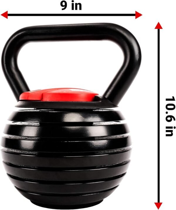 Adjustable Kettlebell with 7 Weight Levels from 10-40 lbs. Perfect for Abs, Arms, Legs, & Back Workouts - Image 2