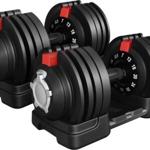 Adjustable Dumbbell Set 40LB/52.5LB/90LB Adjustable Dumbbells Fast Adjust Dumbbell Weight Set with Anti-Slip Handle and Tray for Men/Women Home Gym Strength Training Equipment Single/Pair