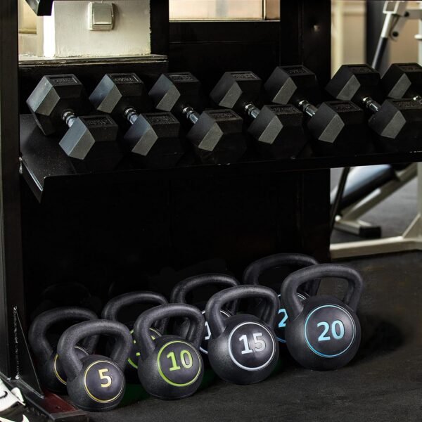 Kettlebell Sets 4 Piece Strength Training KettleBells Weight Set 5lb, 10lb, 15lb, 20lb Kettle Bell for Women & Men for Full Body Workout & Exercise Fitness - Image 2